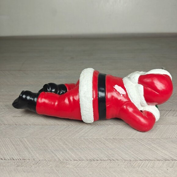 Vintage Ceramic Sleeping Santa Figurine Christmas Decoration Skelf Sitter 9" - Picture 4 of 8